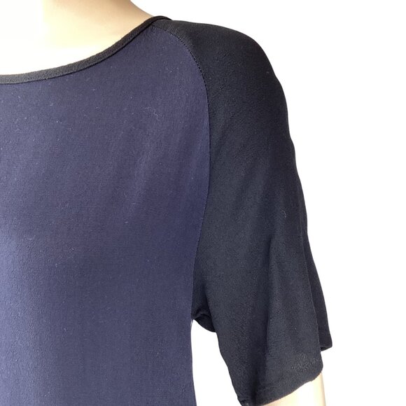 Monrow Womens Dress Size Small NWT Crepe Raglan Colorblock Navy Blue & Black - Picture 6 of 8